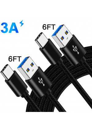 USB C Charger Cable Cord for Samsung S20 Plus Ultra A51 A71 A01 A21 A21S A41 A31 A11 5G A20S A30S M30 M21 M31 Galaxy Tab A 10.1 8.0 2019/10.5 2018/Tab S6 S3 S4 S5e,3A Fast Charging Power Wire 6FT+6FT