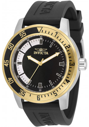 Invicta Men's Specialty Stainless Steel Quartz Watch with Silicone Strap, Black, 22 (Model: 34097)
