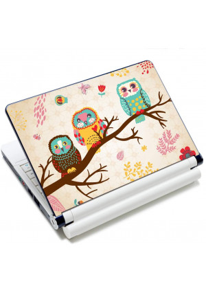Laptop Stickers Decal,12 13 14 15 15.6 inches Netbook Laptop Skin Sticker Reusable Protector Cover Case for Toshiba Hp Samsung Dell Apple Acer Leonovo Sony Asus Laptop Notebook (Cute Three Owls)