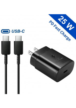 Samsung 25W PD USB-C Super Fast Charging Wall Charger for Samsung Galaxy Note10/Note20/S20/S20+/S20 Ultra,2018 iPad Pro 11/12.9,2020 iPad Pro 11/12.9 Google Pixel 4/ 4XL/ 3/ 3XL/ 3a/ 2 and More