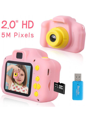 Rindol Toys for 4-9 Year Old Girls,Kids Camera Compact for Child Little Hands, Smooth Shape Toddler Camera,Best Birthday Gifts for 6 7 8 9 Year Old Girls