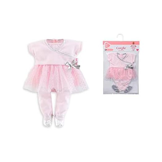 Corolle Sport Dance Baby Doll Outfit Set - Premium Mon Grand Poupon Baby Doll Clothes and Accessories fit 14" Dolls , Pink