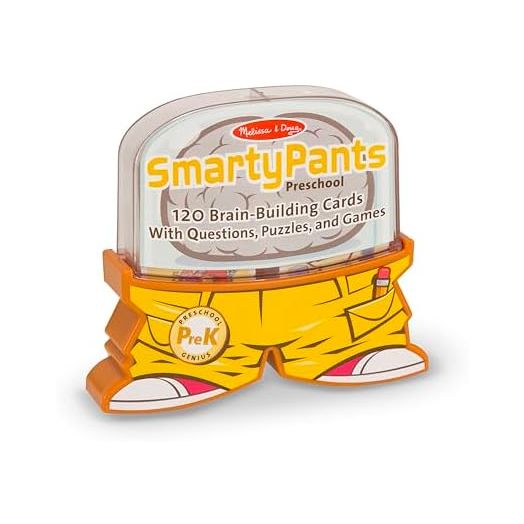 Melissa & Doug Smarty Pants Preschool Card Set Educational Activity With 120 Brain-Building Questions, Puzzles, and Games