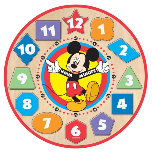 Melissa & Doug Disney Mickey Mouse Wooden Shape Sorting Clock