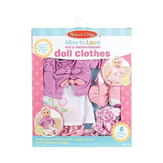 Melissa & Doug Mine to Love Mix & Match Fashion Doll Clothes for 12”-18” Dolls (6 pcs)