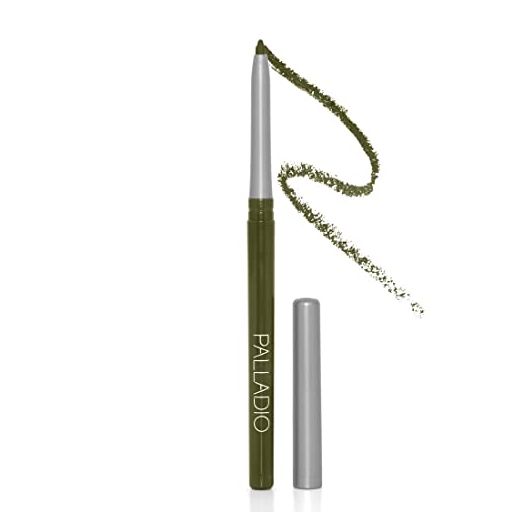 Palladio Retractable Waterproof Eyeliner, Richly Pigmented Color and Creamy, Slip Twist Up Pencil Eye Liner, Smudge Proof Long Lasting Application, All Day Wear, No Sharpener Required, Olive