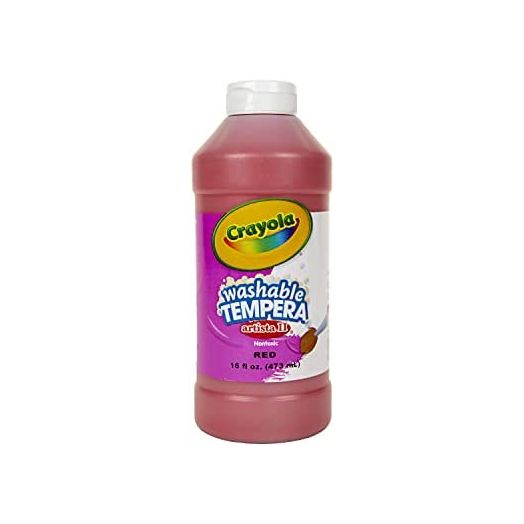 Crayola Artista II Washable Tempera Paint 16oz Red, Pint