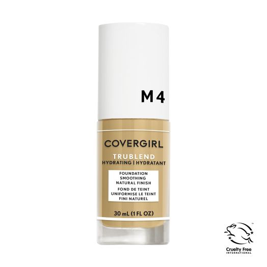 COVERGIRL TruBlend Oil-Free Liquid Foundation, M-4 Sand Beige, 1 fl oz, Hydrating Foundation, Moisturizing Foundation, Cruelty-Free Foundation, Blends Seamlessly, Won't Clog Pores