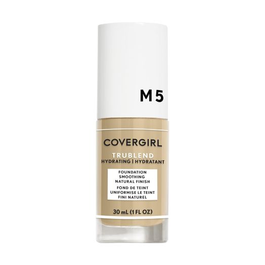COVERGIRL TruBlend Oil-Free Liquid Foundation, M-5 Caramel Beige, 1 fl oz, Hydrating Foundation, Moisturizing Foundation, Cruelty-Free Foundation, Blends Seamlessly, Won't Clog Pores