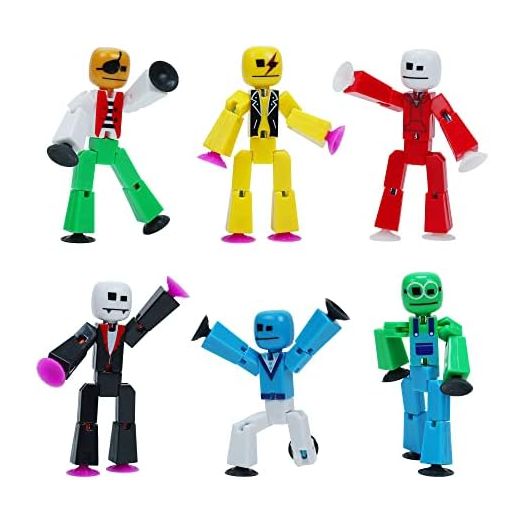 Zing Stikbot Avatar Series 1, Set of 6 UV Print Stikbot Collectable Action Figures, Create Stop Motion Animation, Great for Kids Ages 4 and Up