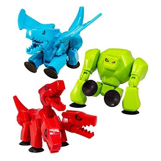 Zing Stikbot Mega Monsters 3 Pack, Complete Set of 3 Stikbot Poseable Monster Action Figures, Cerberus, Gigantus and Scorch