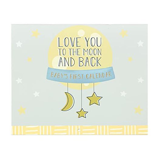 C.R Gibson BA3-23934 Love You to The Moon and Back Gender Neutral Baby's First Year Calendar, 11" W x 9'' H