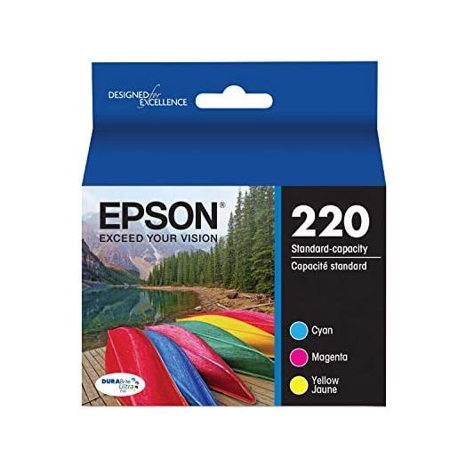 EPSON T220 DURABrite Ultra -Ink Standard Capacity Color Combo Pack (T220520-S) for select Epson Expression and WorkForce Printers