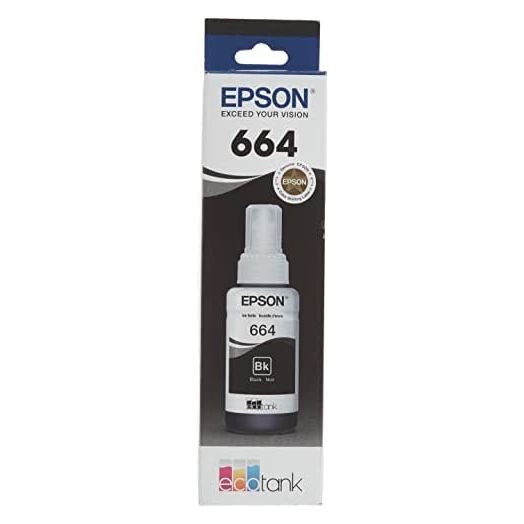 EPSON T664 EcoTank -Ink Ultra-high Capacity Bottle Black (T664120-S) for Select Epson EcoTank Printers