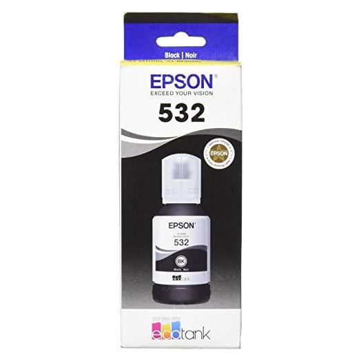 EPSON T532 EcoTank -Ink Ultra-high Capacity Bottle Black (T532120-S) for Select Epson EcoTank Printers