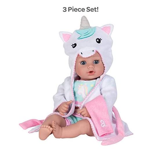 Adora Baby Bath Toy Unicorn, 13 inch Bath Time Doll with QuickDri Body