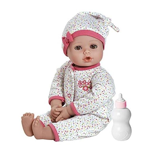 Adora Playtime Dot 13 inch Baby Doll with spotty sleeper, hat and Bottle