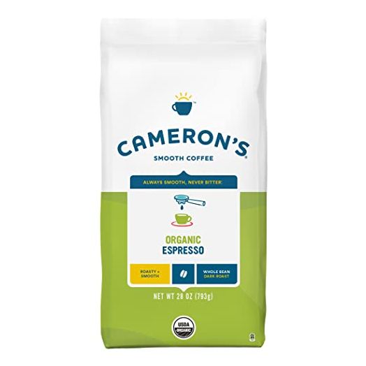 Cameron's Coffee Organic Espresso Whole Bean Coffee, Dark Roast, 100% Arabica, 28-Ounce Bag, (Pack of 1)
