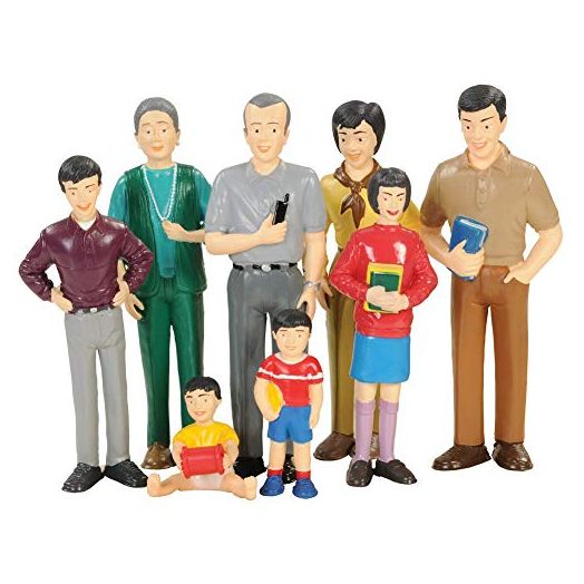 Constructive Playthings Pretend Play Family - Asian Family - Grandpa to Baby 5 inches