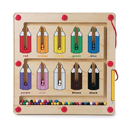 Constructive Playthings Color Matching Game with Magnetic Toys for Kids Ages 3+, Wooden Magnetic Color Sorting and Counting Montessori Educational Kids Game