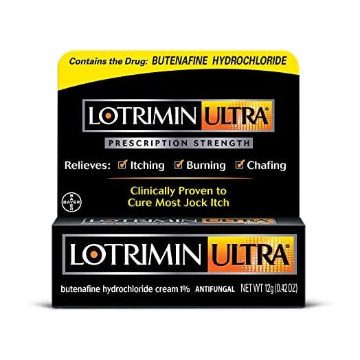 Lotrimin Ultra Antifungal Jock Itch Cream, Prescription Strength Butenafine Hydrochloride 1% Treatment, Clinically Proven to Cure Most Jock Itch, Cream, 0.42 Ounce (12 Grams)
