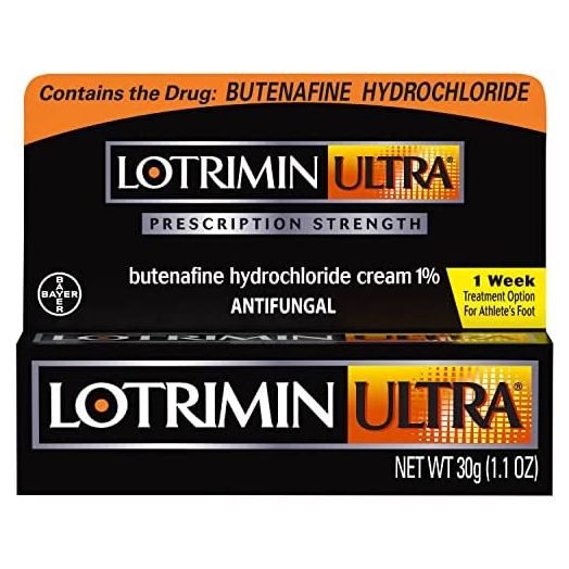 Lotrimin Ultra 1 Week Athlete's Foot Treatment, Prescription Strength Butenafine Hydrochloride 1%, Cures Most Athlete’s Foot Between Toes, Cream, 1.1 Ounce (30 Grams)