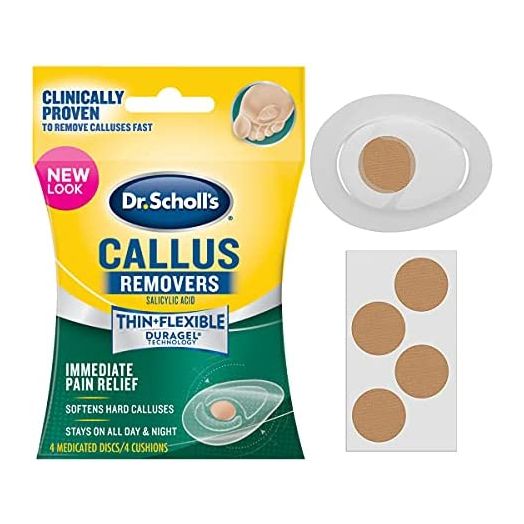Dr Scholl's Duragel Callus Removers, 4 Cushions and 4 Medicated Discs, (Packaging May Vary)