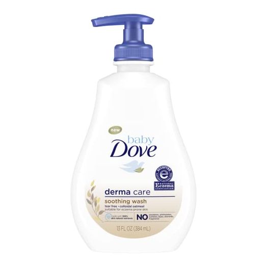 Baby Dove Soothing Wash To Soothe Delicate Baby Skin Derma Care Washes Away Bacteria, No Artificial Perfume Or Color, Paraben Free, Phthalate Free 13oz