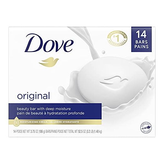 Dove Beauty Bar Gentle Skin Cleanser Moisturizing for Gentle Soft Skin Care Original Made With 1/4 Moisturizing Cream, 3.75 Ounce (Pack of 14)