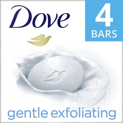 Dove Beauty Bar Gentle Exfoliating With Mild Cleanser 3.75 oz, 4 Bars
