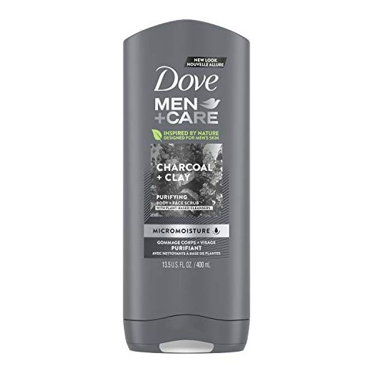 Dove Men+Care Elements Body Wash Charcoal+Clay 13.5 oz Effectively Washes Away Bacteria While Nourishing Your Skin