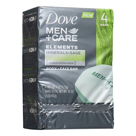 Dove Men+Care Elements Bar Minerals and Sage, 4 Ounce, 4 bars