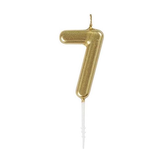 Unique Gold Mini Number 7 Pick Candle
