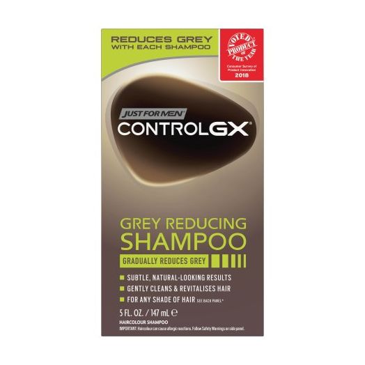 Just For Men Control GX, Grey Reducing Hair Color Shampoo that Gradually Reduces Grey, 5 Fluid Ounce