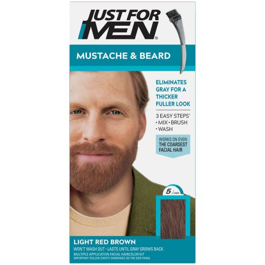 Just For Men Mustache and Beard Coloring for Gray Hair, M-27 Light Red Brown