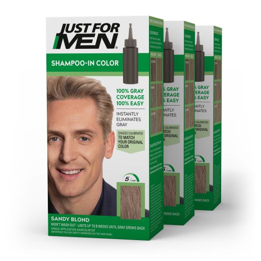 Just For Men Shampoo-in Gray Hair Color, H 10 Sandy Blond (3 Pack)
