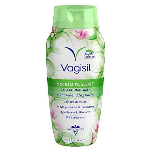 Vagisil Scentsitive Scents Daily Intimate Feminine Wash for Women - Cucumber Magnolia, Gynecologist Tested, Fresh and Gentle on Skin, 12 Fluid Ounce, Pack of 1