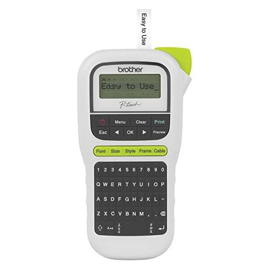 Brother P-Touch, PTH110, Easy Portable Label Maker, Lightweight, Qwerty Keyboard, One-Touch Keys, White