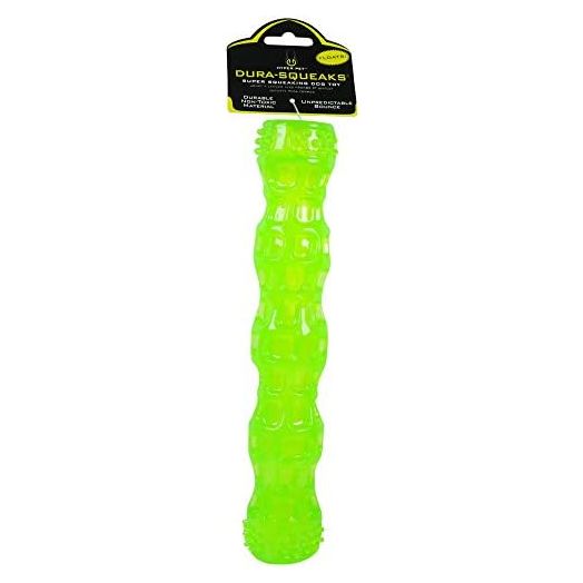 Hyper Pet Dura-Squeaks Stick Dog Toy, Large, Green
