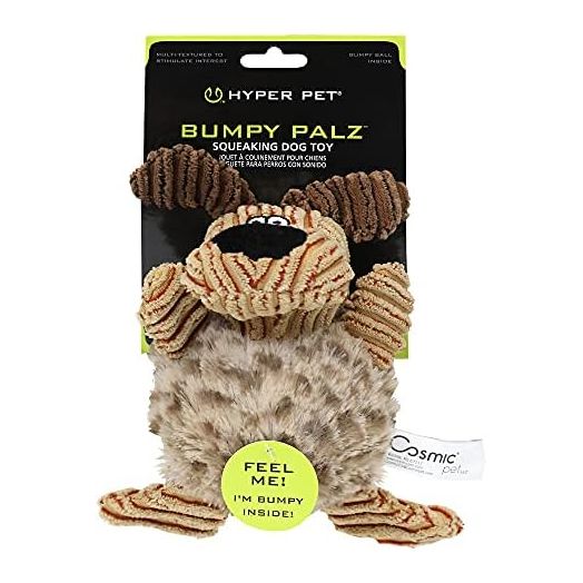 Hyper Pet Bumpy Palz 2-In-1 Interactive Dog Toys, Dog Chew Toys & Dog Puzzle Toy (Plush Dog Toy Exterior & Fun Squeaky Dog Ball Dog Toy Interior for Large Dogs, Medium Dogs & Small Dogs)