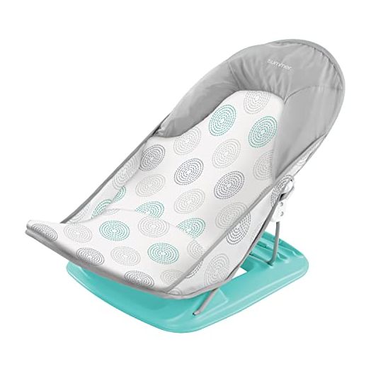 Summer® Deluxe Baby Bather ( Dashed Dots ) - Bath Support for Use in The Sink or Bathtub - Includes 3 Reclining Positions