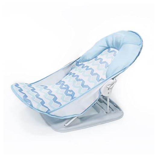 Summer Deluxe Baby Bather ( Geo Waves ) - Bath Support for Use in The Sink or Bathtub - Includes 3 Reclining Positions