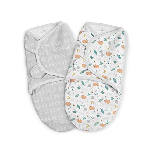 SwaddleMe Original Swaddle – Size Small/Medium, 0-3 Months, 2-Pack (Sleepy Forest)