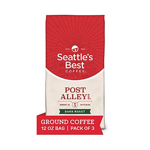 Seattle's Best Coffee Post Alley Blend Dark Roast Ground Coffee | 12 Ounce Bags (Pack of 3)