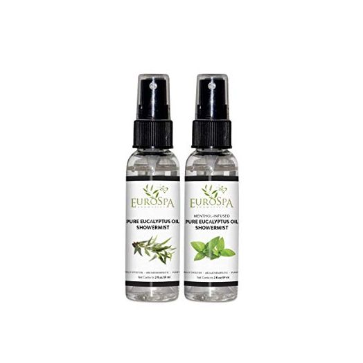 EuroSpa Aromatics Pure Eucalyptus Oil ShowerMist and Steam Room Spray, 2 oz (Variety Pack)