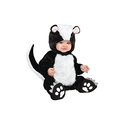 Suit Yourself Little Stinker Skunk Costume for Babies, Size 6-12 Months, with Soft Jumpsuit, Hood, Tail and Booties