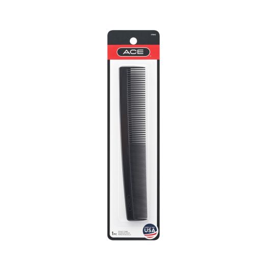 ACE Hair Comb, 7-Inch Fine Tooth Comb, Black, 1 Ct