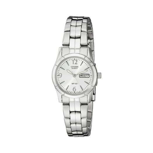 Citizen Quartz Womens Watch, Stainless Steel, Classic, Silver-Tone (Model: EQ0540-57A)