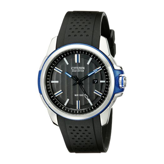Citizen Eco-Drive Weekender Quartz Mens Watch, Stainless Steel with Polyurethane strap, Black (Model: AW1151-04E)