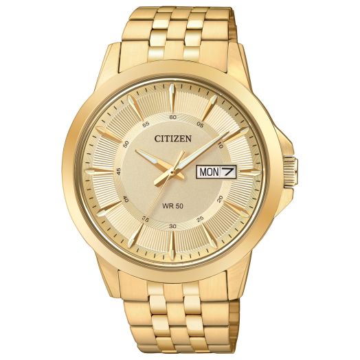 Citizen Quartz Mens Watch, Stainless Steel, Classic, Gold-Tone (Model: BF2013-56P)